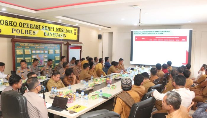 Polres Banyuasin Gelar Rakor Penanggulangan Karhutla, Perkuat Sinergi dan Kesiapsiagaan Lintas Sektor