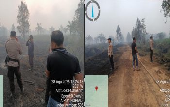 Polres Banyuasin Lakukan Ground Check Titik Hotspot di Area Rawa Desa Seri Kembang