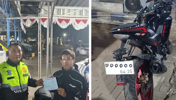 Petugas Induk PJR BSD Korlantas Polri Sigap Menindak Lanjuti Sepeda Motor masuk Ruas Tol BSD