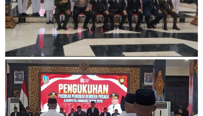Paskibraka Jombang malam ini dikukuhkan,Bupati H,warsubi SH.Msi.dengan semangat generasi muda menjaga merah putih.