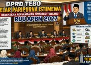 DPRD Tebo Gelar Paripurna Istimewa, Dengarkan Penyampaian Presiden tentang RUU APBN 2027