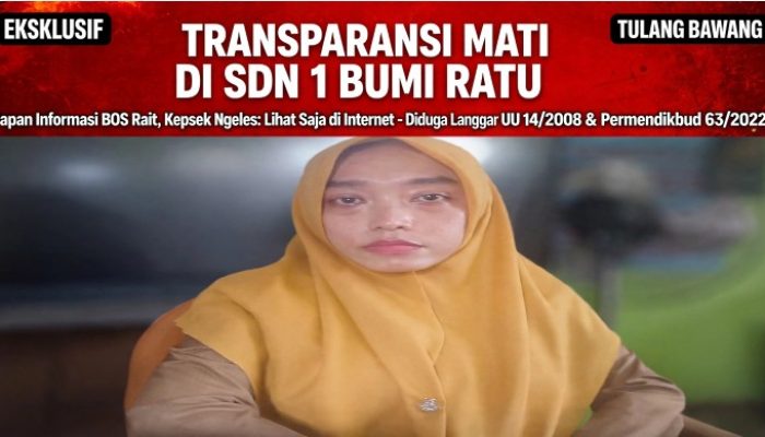Transparansi Mati di SDN 1 Bumi Ratu: Papan Informasi BOS Tidak Ada, Kepsek Ngeles “Lihat Saja di Internet”