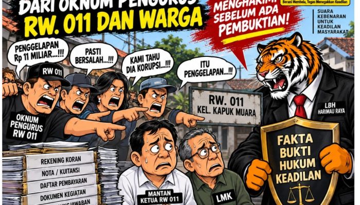 Polemik Kas RW 011 Kapuk Muara, LBH Harimau Raya Minta Publik Kedepankan Bukti Bukan Opini