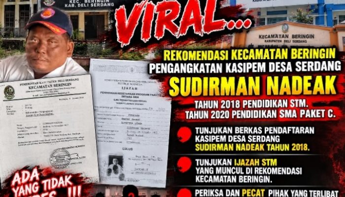 Rekomendasi Camat AT. S.STP Kecamatan Beringin Loloskan Kasipem Desa Serdang? LIPAN Sumut Minta Dugaan Kejanggalan Diusut Tuntas