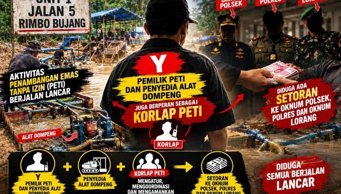 Aktivitas Penambangan Emas Tanpa Izin (PETI) di Unit 1 Rimbo Bujang kembali menjadi sorotan.