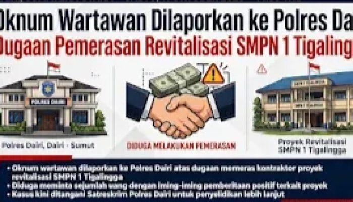 Oknum Wartawan di Dairi Dilaporkan ke Polres Terkait Dugaan Pemerasan Proyek Revitalisasi SMPN 1 Tigalingga