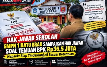 Hak Jawab SMPN 1 Batu Brak Terkait Pemberitaan Temuan BOSP