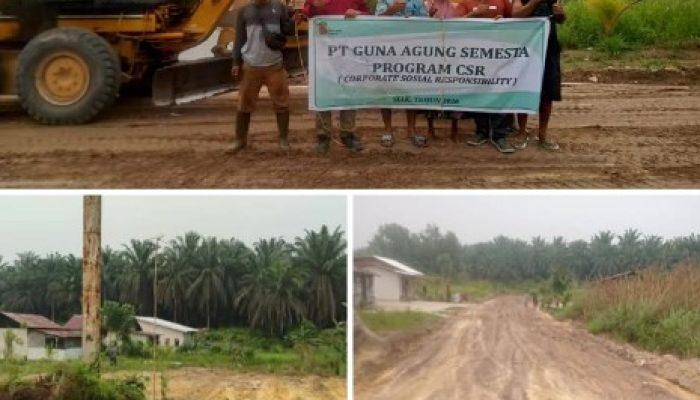 PT Guna Agung Semesta Lakukan Giat CSR Perbaikan Akses Jalan Menuju Pemukiman Masyarakat Sakai di Dusun Takolu Kampung Kandis