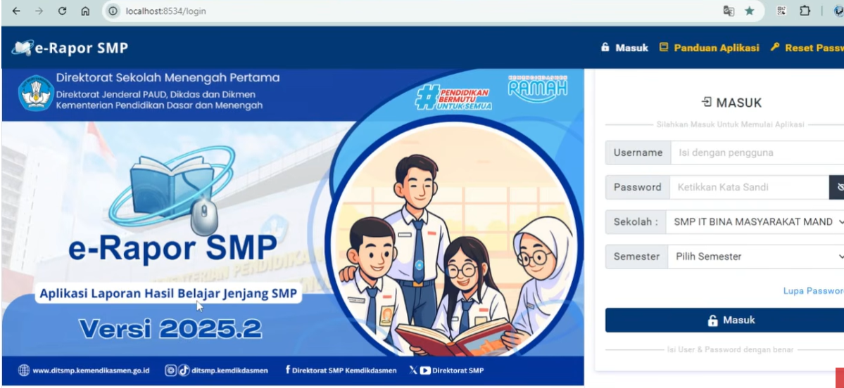 Cara Update e-Rapor SMP Semester Ganjil T.A. 2026/2027 dan Syarat Penggunaannya