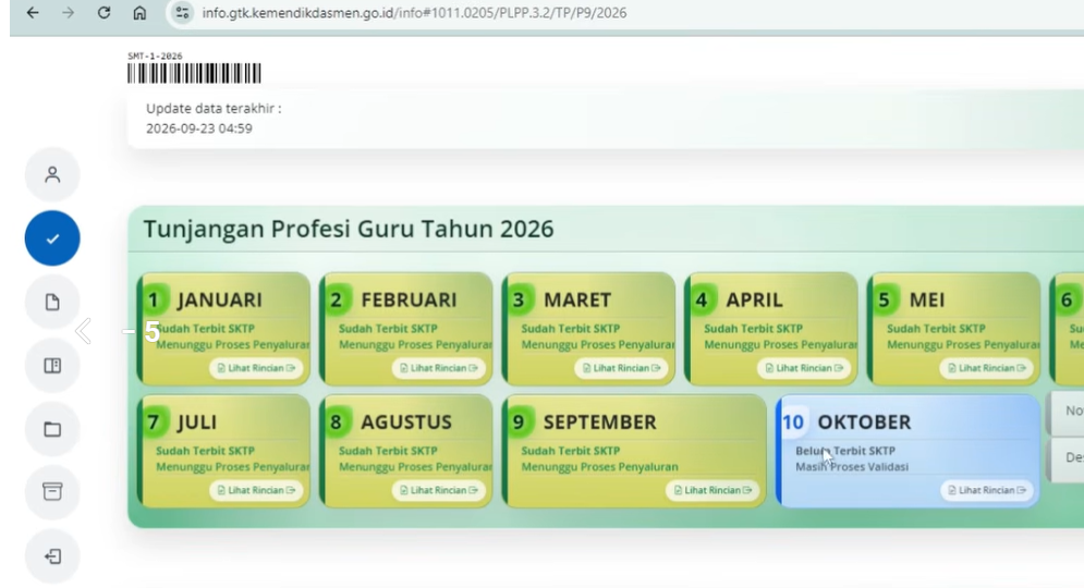 No SKTP Oktober di INFO GTK Non-ASN Sudah Terbit dan Penerbitan SKTP Susulan Juli–September 2026