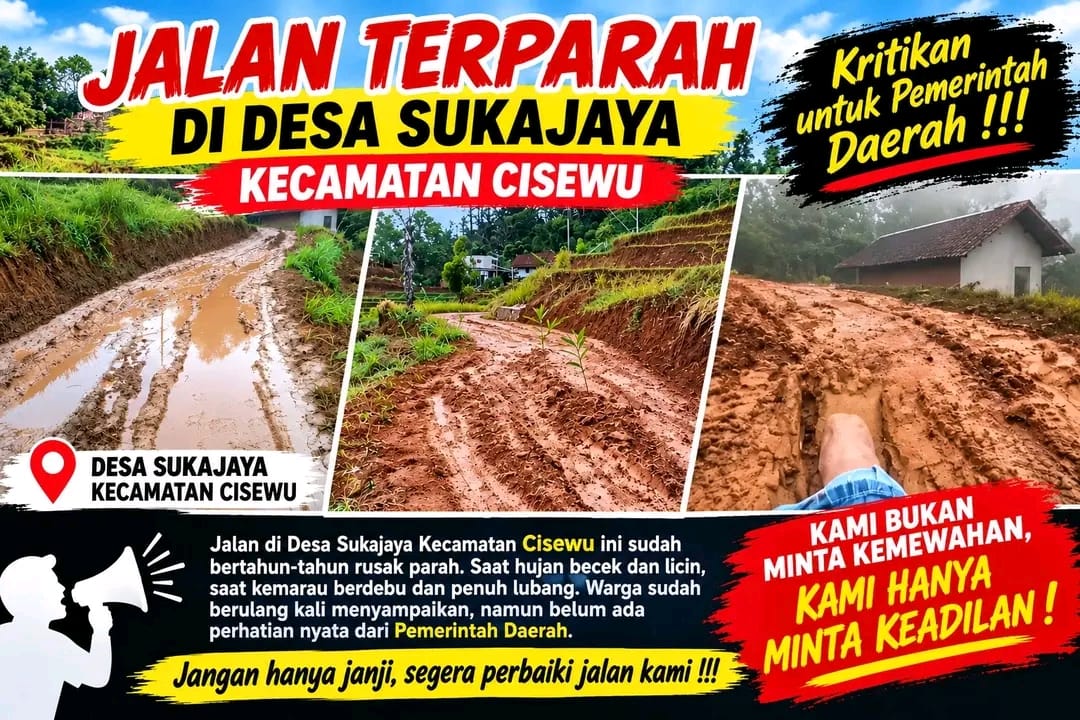 Menanti Sentuhan Pembangunan, Jeritan Warga Sukajaya Cisewu Garut atas Jalan Rusak Parah